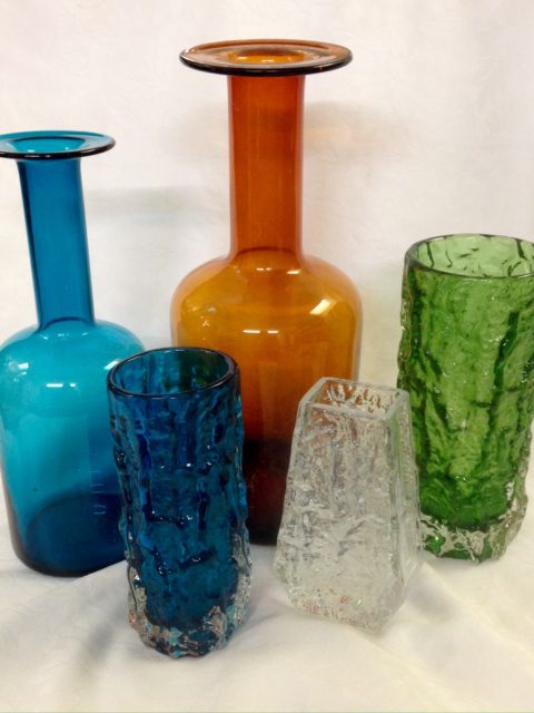 mix of antique and modern glass