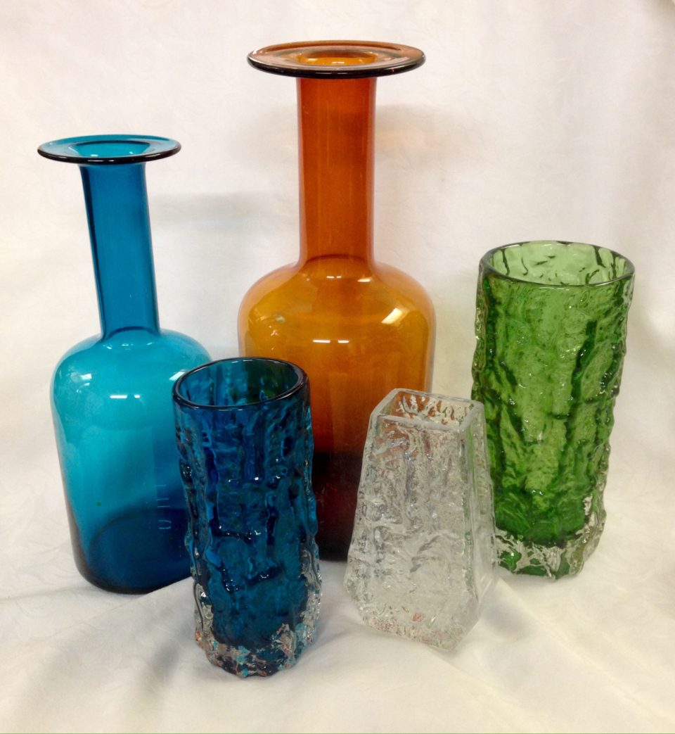 mix of antique and modern glass