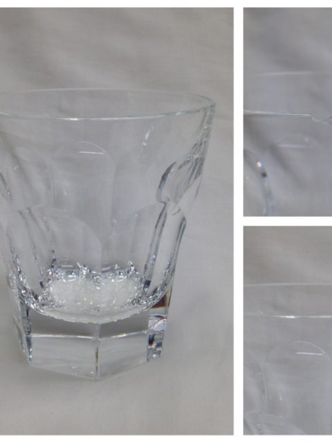 chipped glass water tumbler repaired