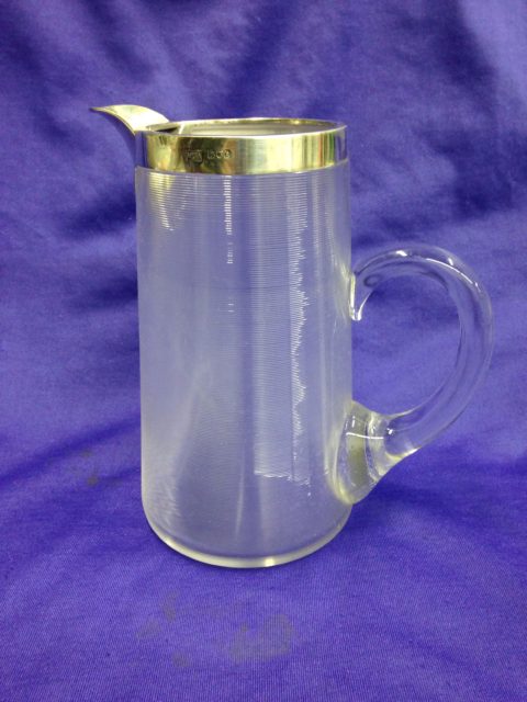 antique silver glass lemonade jug repaired restored