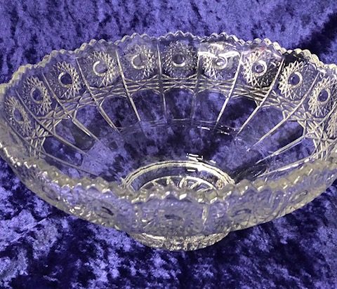 Cut glass epergne bowl available in various sizes